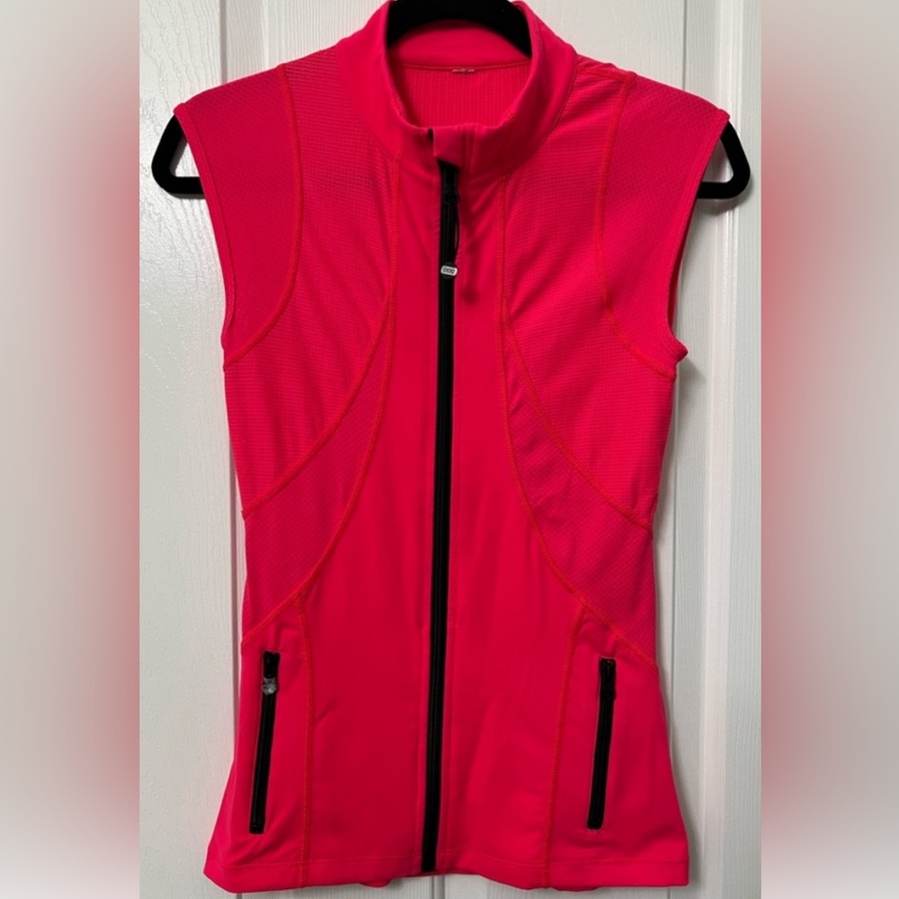 Lorna Jane Pink Mesh Running Vest Full Zip